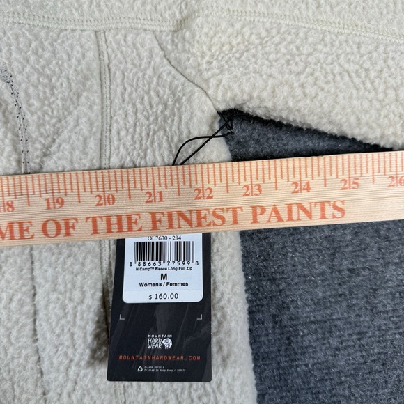 Mountain Hardwear HiCamp‎ Fleece Jacket Womens Medium Cream White Long Full Zip - Picture 10 of 11